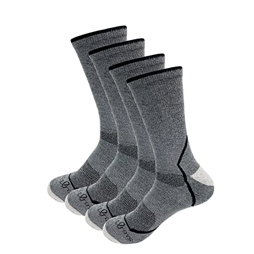 Chill Boys Viscose from Bamboo Terry Crew Socks - Two Pairs, Soft Moisture Wicking Cushioned Men's Hiking Socks - Grey