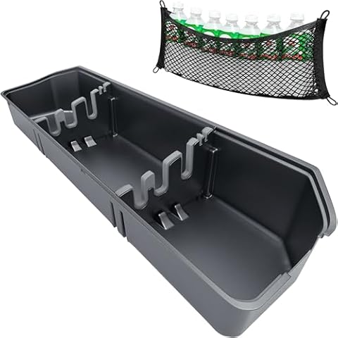 YITAMOTOR Rear Under Seat Storage Fit Ford 2015-2024 F150 & 2017-2024 Super Duty SuperCrew/Crew Cab, Upgraded Truck Organizer Underseat Storage Box for F-150 F250 F350 F450 F550 Cover