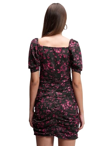 Image of Tokyo Talkies Women's Dresses for Women | Floral Print | Short Smocked Dress | Puff Sleeves | Elegant & Trendy