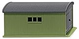 Material: Kunsstoff Wiking 114001 Wellblechgarage - resedagrün/ schiefergrau - Miniaturmodell 1:87