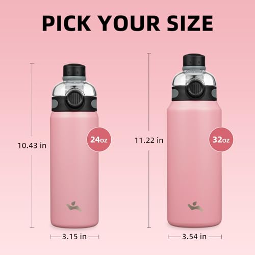 Image of Konokyo 24 oz Insulated Stainless Steel Water Bottle with Straw Lid