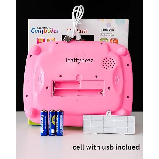 Image of Toys Educational Learning Laptop Toy for Kids with LED Display, Sound and Piano Learn Alphabets, Numbers, Math, Spelling, Animal Voices, Poems, Words, Q&A, (Multicolour, 3 Year+)