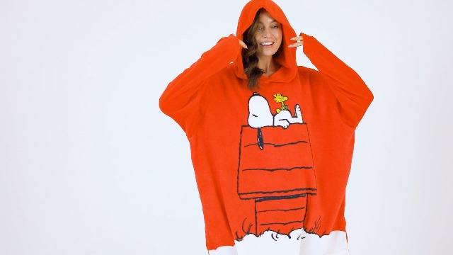 Peanuts Peignoir à Capuche Snoopy Crème Pour Femme | Tenue Dintérieur