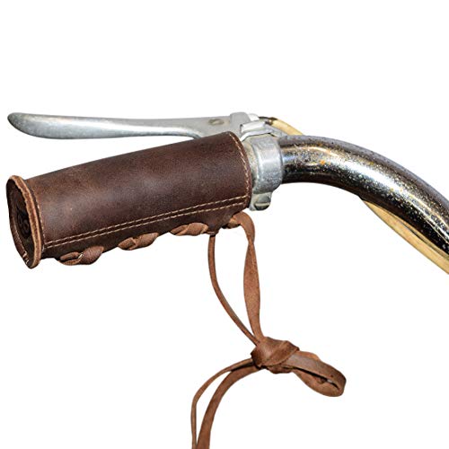 Hide & Drink, Leather Bike Handlebar Grips (2 Pack) / Bicycle / Hand Grips / Protection For Bikers / Comfortable Handle Bar, Handmade :: Bourbon Brown #TOP2