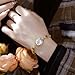 FANMIS Gold Watches for Women with Small Vintage Bracelet Elegant Jade Oval Dial Dress Watch Fashion Quartz Wrist Watch Waterproof Watch (Y Gold White)