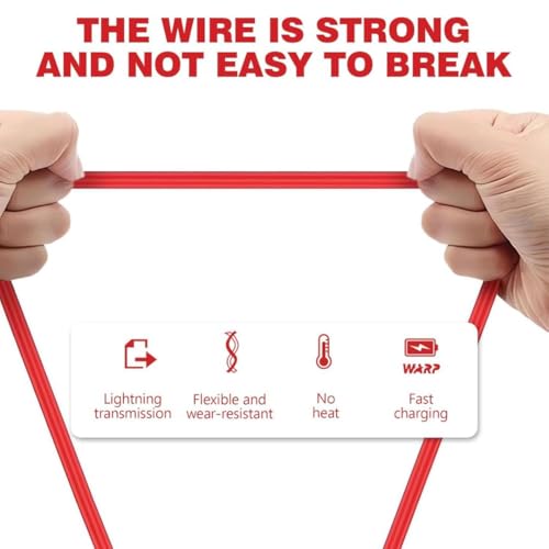 Image of KUZOOM USB Type C Cable 65W Compatible With OnePlus 13, 12, 13R, 12R, 11, 10 Pro, 8T, Nord N20 /N100 /N30 Ultra Fast Charging Cable For OnePlus 3.3 Ft, Red