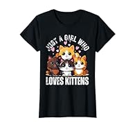 Calling all kitty enthusiasts! Express your passion with this cute tee – 'Just A Girl Who Loves Kittens.' Ideal for girls who find joy in the playful charm of these furry companions. Unleash your inner cat lover! This tee is a must-have for girls who...