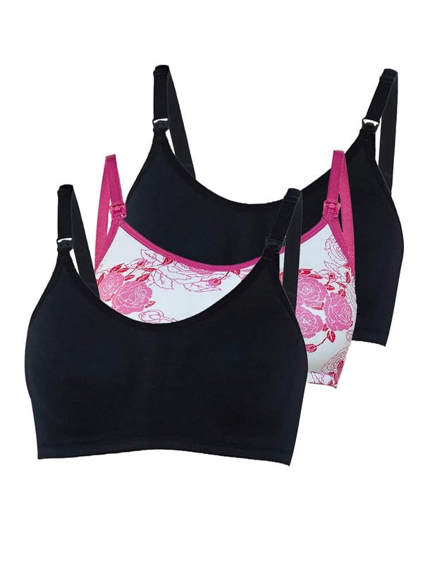 Image of Inner Sense Organic Cotton Bamboo Nursing Bra for Women I Non Padded Feeding Bra with Keyhole Back Design I Wire Free Maternity Innerwear with Full Coverage