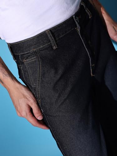 Image of The Indian Garage Co Men Slim Fit Solid Mid-Rise Jeans