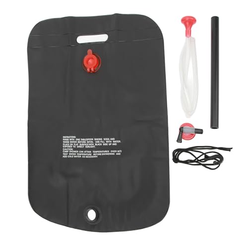 Gavigain 20L Solar Shower Bag Portable Outdoor Shower with Adjustable Water Flows, Leak Proof Design, Ideal for Camping, Beach Trips, Hiking