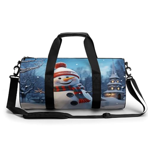 Sac de gym cylindrique bonhomme de neige joyeux de sport 45cm