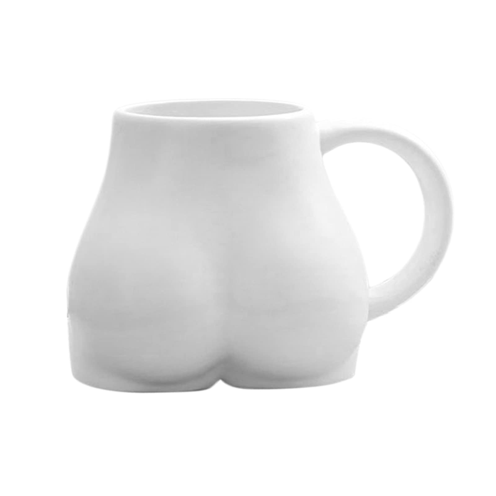 MagiDeal Lustige Kaffeetasse Große Tasse mit Henkel Po-Kaffeebecher aus Keramik Personalisierte Kaffeetasse mit Hintern-Gravur Geschenke für Freunden - Weiß