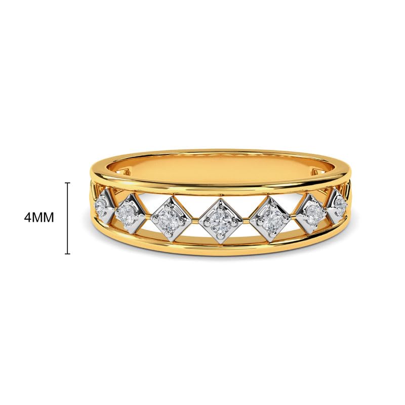 Image of KISNA 14k / 18k Real Gold & Diamond Ring | Diwali, Rakhi Rakshabandhan Gift for Sister /Bhabhi /Women | With Certificate of Authenticity & BIS-Hallmarked Gold Jewellery | Erika Diamond Ring For Her