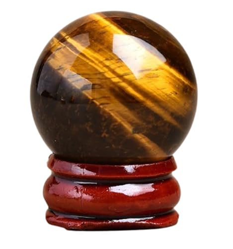 Crystal Ball Gifts| Tiger's Eye Stone|Real Crystal Gemstone Sphere| Tigers Eye Stone| Home and Office Decoration,50mm/1.96in