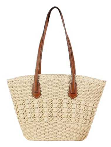 Straw Tote Bag for Women Summer Straw Shoulder Bag Beach Tote Bag Handwoven Straw Bag Purse Top Handle Beach Bags