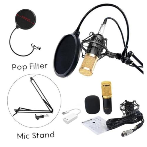 Microphone à condensateur BM noir or avec support de smartphone pour une captation stable - 6
