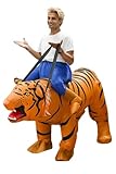 Inflatable Tiger Costume - Adult Blow Up Cosplay Outfit - Fancy Halloween Dress Up Prop - Unisex (One Size)