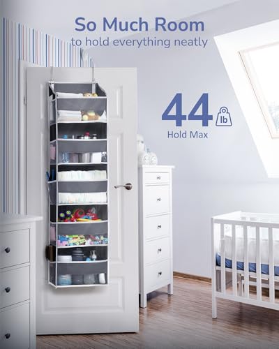 Image of ULG 1 Pack Compact Size Over Door Organizer Slim Door Storage for Small-Sized Doors, 5 Shelves, Dark Gray