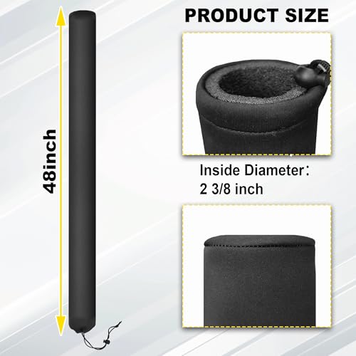 Pair of Boat Trailer Guide Pole Pad and Cover Heavy Duty Canvas Boat Trailer Capped Guide Pole Pad Cover- Black (48in) by Joewuzun - Image 2