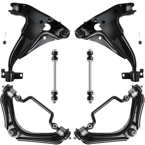 Image of Detroit Axle - Front Control Arms for 2002-2005 Ford Explorer Mercury Mountaineer 2003 2004 [4-Door], 4 Upper & Lower Control Arms w /Ball Joints, 2 Sway Bar Links Replacement