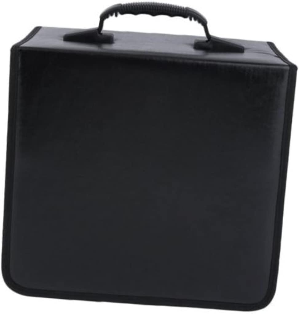 Cd Holder Case Suitcase Comfortable Handle Portable Cd Storage Bag Black Disc Container
