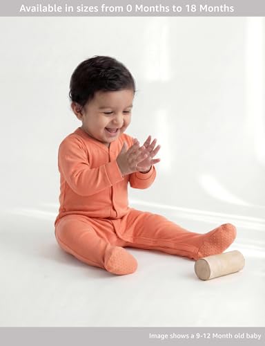 Image of Amazon Brand - Symbol Unisex 100% Cotton Full Sleeve Baby Sleepsuits (Available in Pack of 3 & 6)
