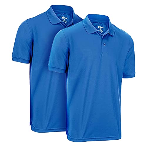 Premium Wear 2-Pack Men's Polo T-Shirts Quick-Dry Moisture Wicking - Perfect for Sports, Gym, and Outdoor Activities
