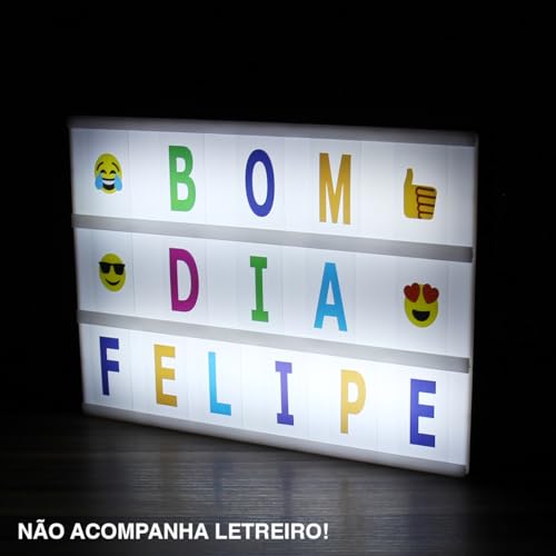 Cartela Extra 96 Letras Coloridas Números P/Letreiro Led