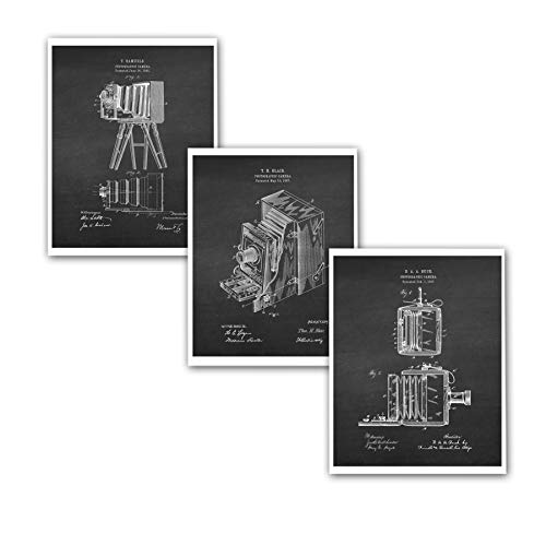 Antique Folding Camera Patent Art set of 3 Unframed Camera
