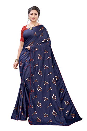Image of AKHILAM Silk Blend Women's Floral Brocade Saree With Unstitched Boluse Piece(Srdh37 Parent)