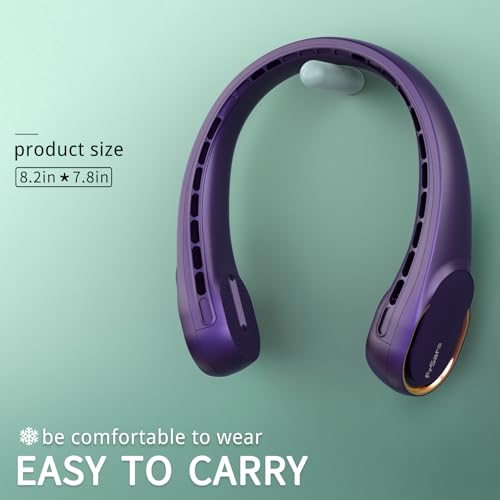 Image of FrSara Neck Fan, Bladeless Neck Fan,Upgraded 5200mAh,Long Endurance,Upgraded air volume,Easier to Use,360 Cooling,No Hair Twisting,Non-Slip Material,Rechargeable,3-Speed