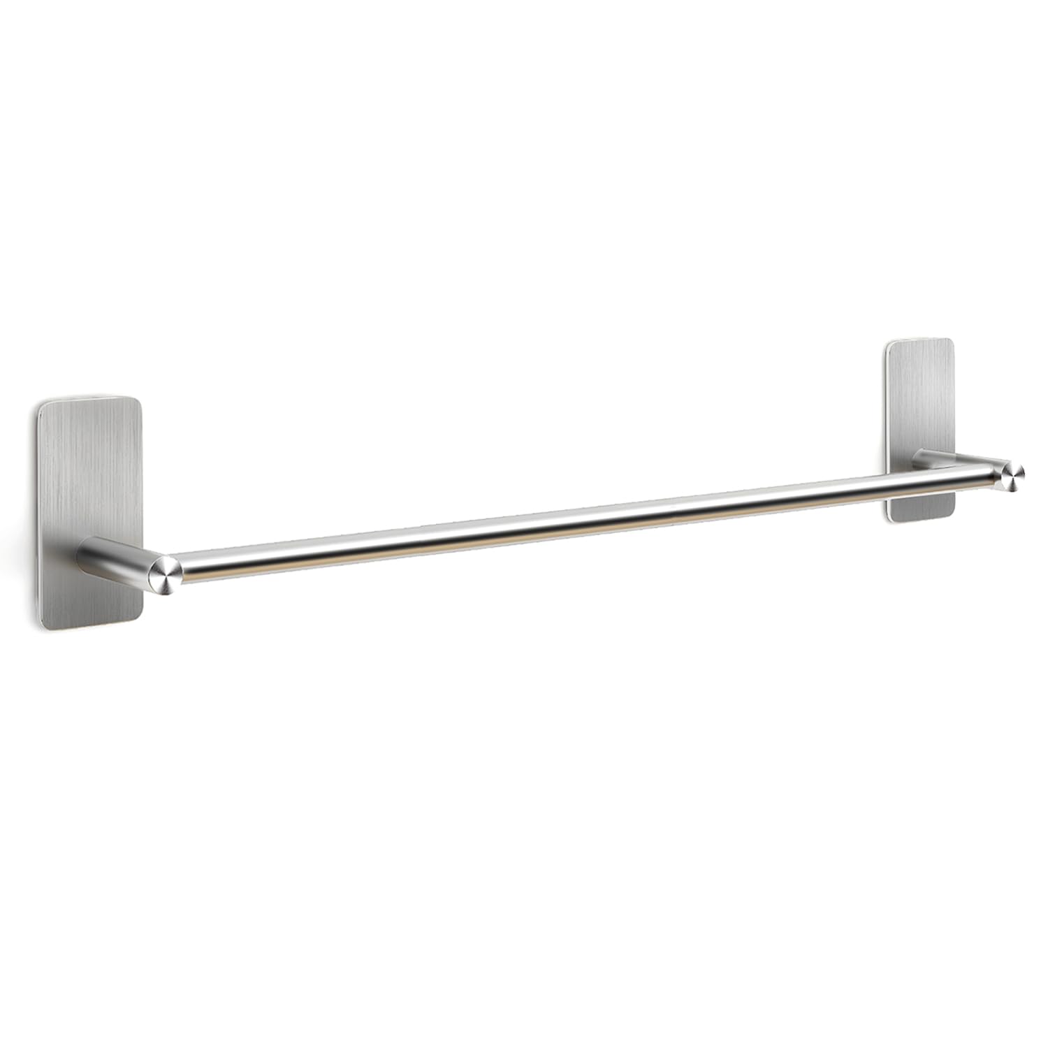 JS Barre Porte-Serviettes Auto-Adhesif en Acier Inoxydable Brosse pour Salle de Bain, 55 cm, Chambre a Coucher, Cuisine - Argente