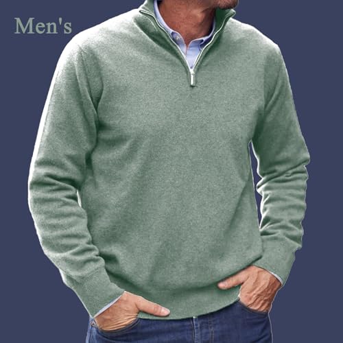 Describeu Mens Cashmere Sweater, Men's Cashmere Zipper Basic Sweater, Casual Men Top4