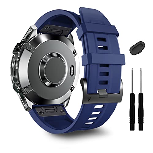ZPJPPLX 22mm Quick-Fit Silicone Band Compatible with Garmin Fenix 8 AMOLED 47mm/7 Pro/7/6 Pro/6/5 Plus/5, Sport Replacement Straps For Fenix E/Forerunner 965/955/945/Approach S70 47mm/quatix 7 Pro