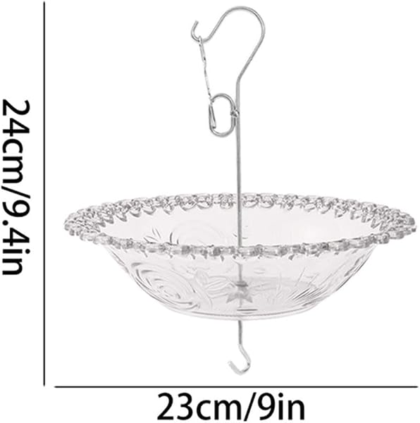 Mangiatoia per uccelli da appendere e vasca da giardino in plastica resistente alle intemperie, adatta per vari uccelli selvatici, include design aperto per la pulizia e il riempimento (grigio) - 4