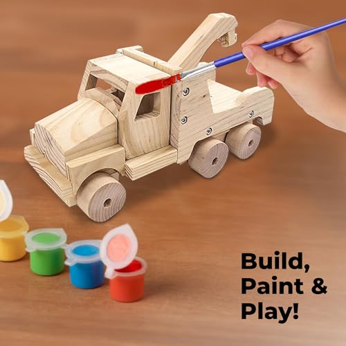 Kraftic Wood Treatment Construction Kit for Children and Adults, with 3 Education DIY Woodworking Construction Kit Model Toy Projects