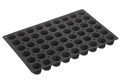 Lurch 67101 FlexiGastro Backform aus 100% BPA-freiem Platin Silikon 54er Canele Bordelais, schwarz, 60 x 40 cm, Gastronomie