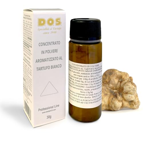 Concentrado en polvo aromatizado con trufa blanca, 30 g, extra fuerte de uso profesional, concentrado con trufa D.O.S. Specialità al Tartufo since 1940