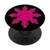 Distressed Pink Filipino Sun For Leni-Kiko Leni Robredo PopSockets Swappable PopGrip