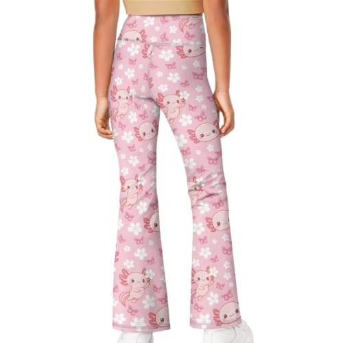 Image of Girls Leggings Floral Print High-Waisted Flared Pants 5-14 Years