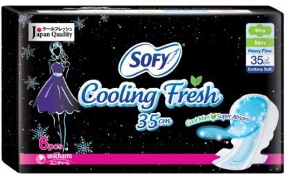 SOFY Sofy Cooling Fresh Ultra Slim with Wing 35cm 6's-Real Cool & Refreshing Feeling When Wearing