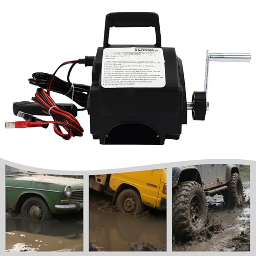 Cabrestante eléctrico 12V portátil 2000lbs fuerza miniatura 3