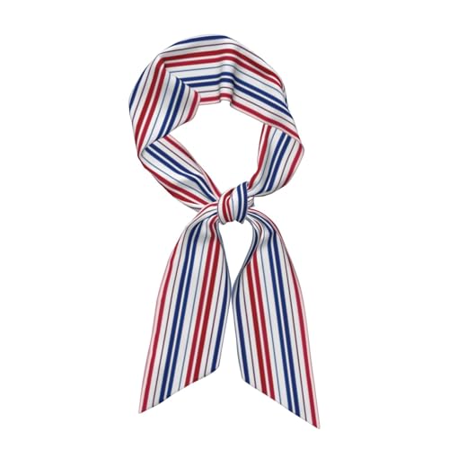 Red Blue White Stripes Print Fashion Neck Scarfs For Women Head Scarf Fashion And Lightweight Headdress