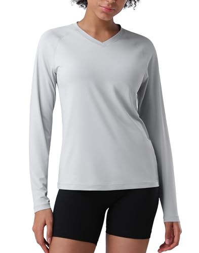 T-shirt de randonnée femme à manches longues et protection solaire pour le running et plein air