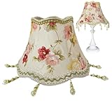 Modèle floral et garniture de perles de gland: ornée d'un beau motif floral avec un style européen, cette teinte lampe ajoute une touche d'élégance vintage à n'importe quelle pièce..La garniture de perles de glace exquise améliore l'attrait esthétique de la lampe, fournissant un soupçon de luxe et de sophistication.