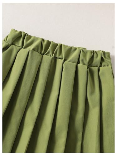 Image of WDIRARA Toddler Girl's 2 Piece Outfits 3D Flower Button Down Cardigan and Pleated Aline Skirts Set