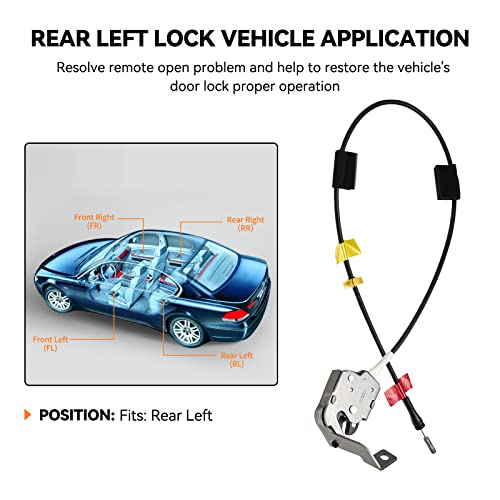 Image of SYERAL Door Latch Cable Driver Side Rear Left 6L3Z-18264A27-A Compatible with Ford 1999-2003 F-150, 1997-1999 F-250 Extended Cab Pickup Rear Upper Door Latch Lock Cable Assembly