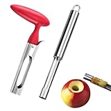 2 Stück Apfelentkerner Set, Apfelausstecher für Äpfel Birnen, Apfelkernausstecher Durchmesser 1.4/2.5cm Mehrere Größen, Geeignet für Viele Früchte