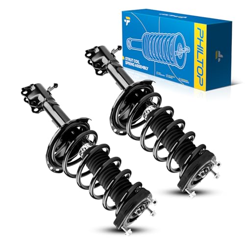PHILTOP Rear Struts for Highlander AWD 2004 2005 2006 2007 Shock Absorber Complete Suspension 172215+172216 Struts with Coil Spring Assemblies SAA735 2 Pcs