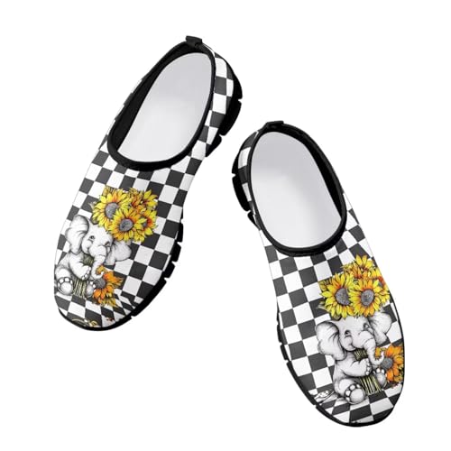 Women Slip On Loafers Black & White Checkered Print Men Low Cut Casual Shoes Walking Sneakers Pull-On Loafer Flats US 5-13 Couple's Shoes2